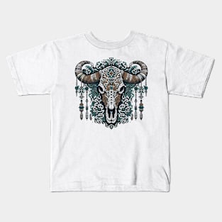 Floral bull skull Kids T-Shirt